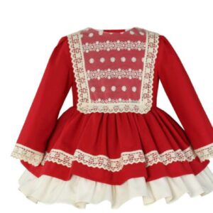 vestido manga larga rojo